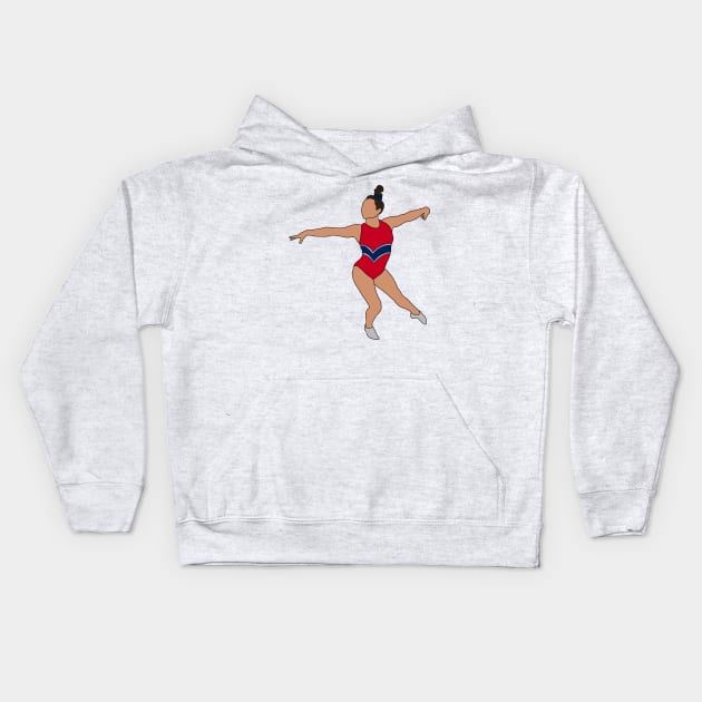 Sunisa Lee Gymnastics Drawing Kids Hoodie by GrellenDraws